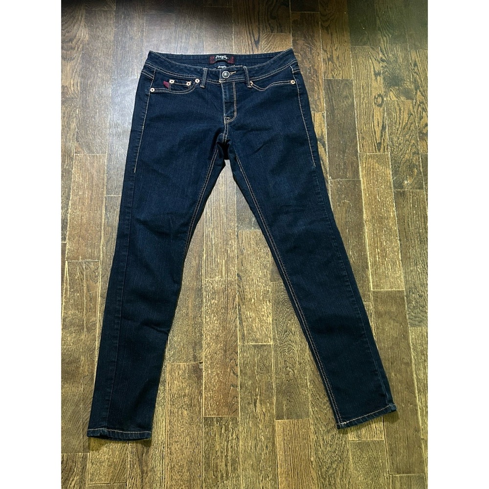 Fragile Slim Straight Juniors size 11 Dark Wash Blue Denim jeans